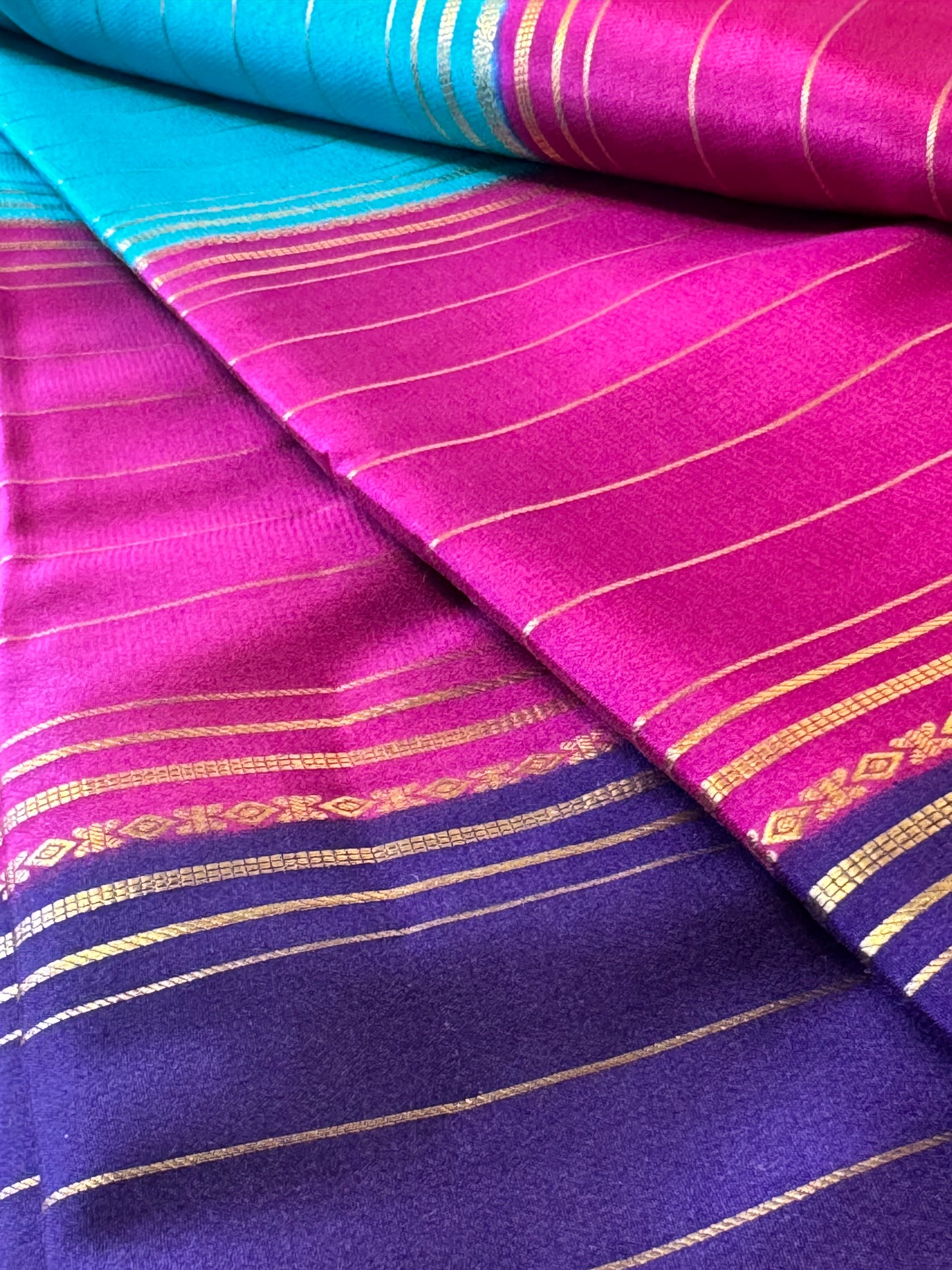 3D Pure Crepe Mysore Silk Saree