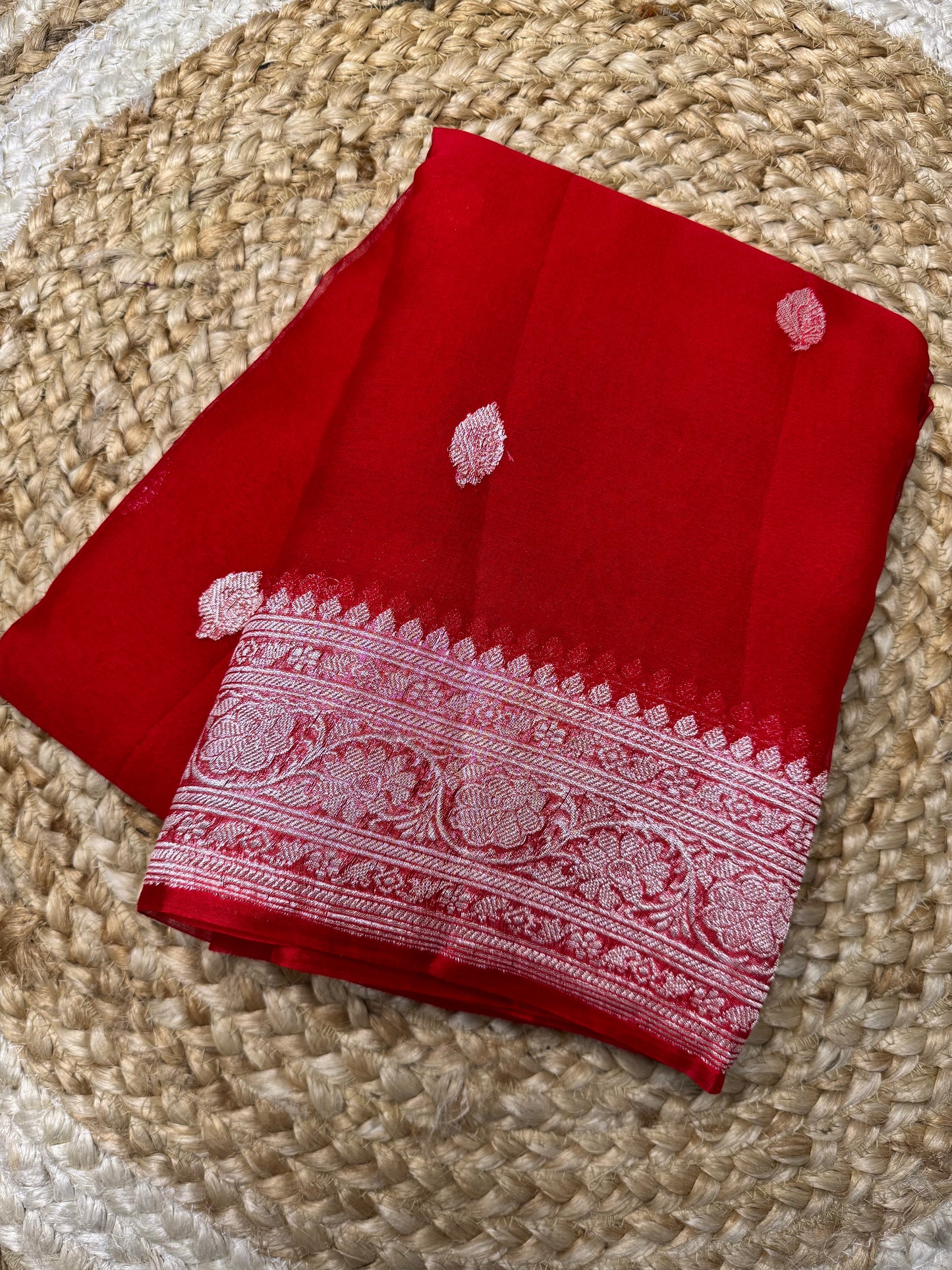 Purple Khadi Banaras Pure Chiffon Saree