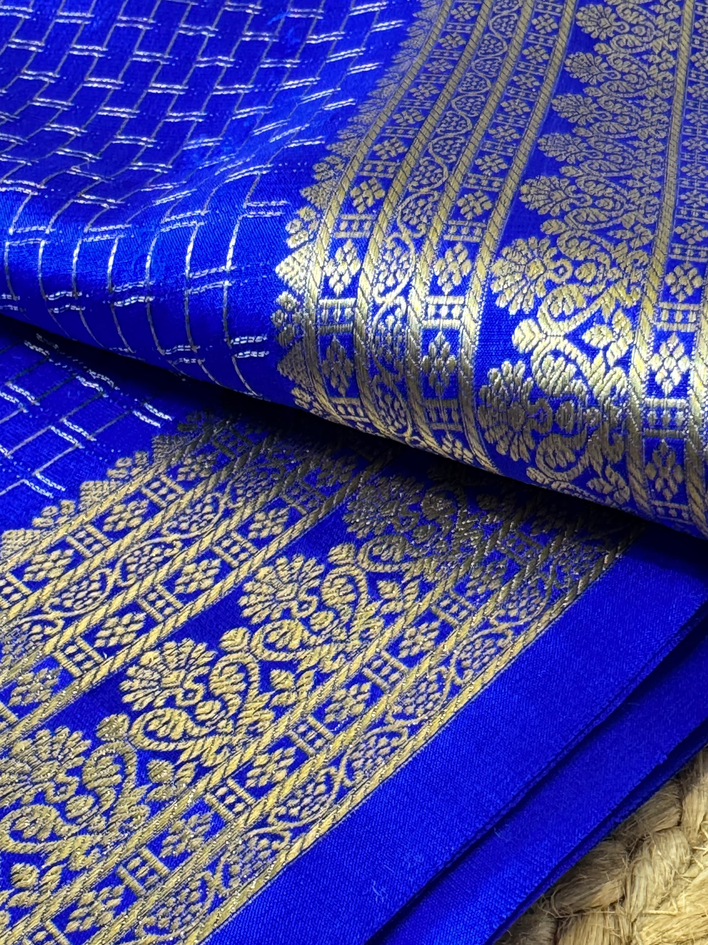 Rich Blue Pure Crepe Mysore Silk saree