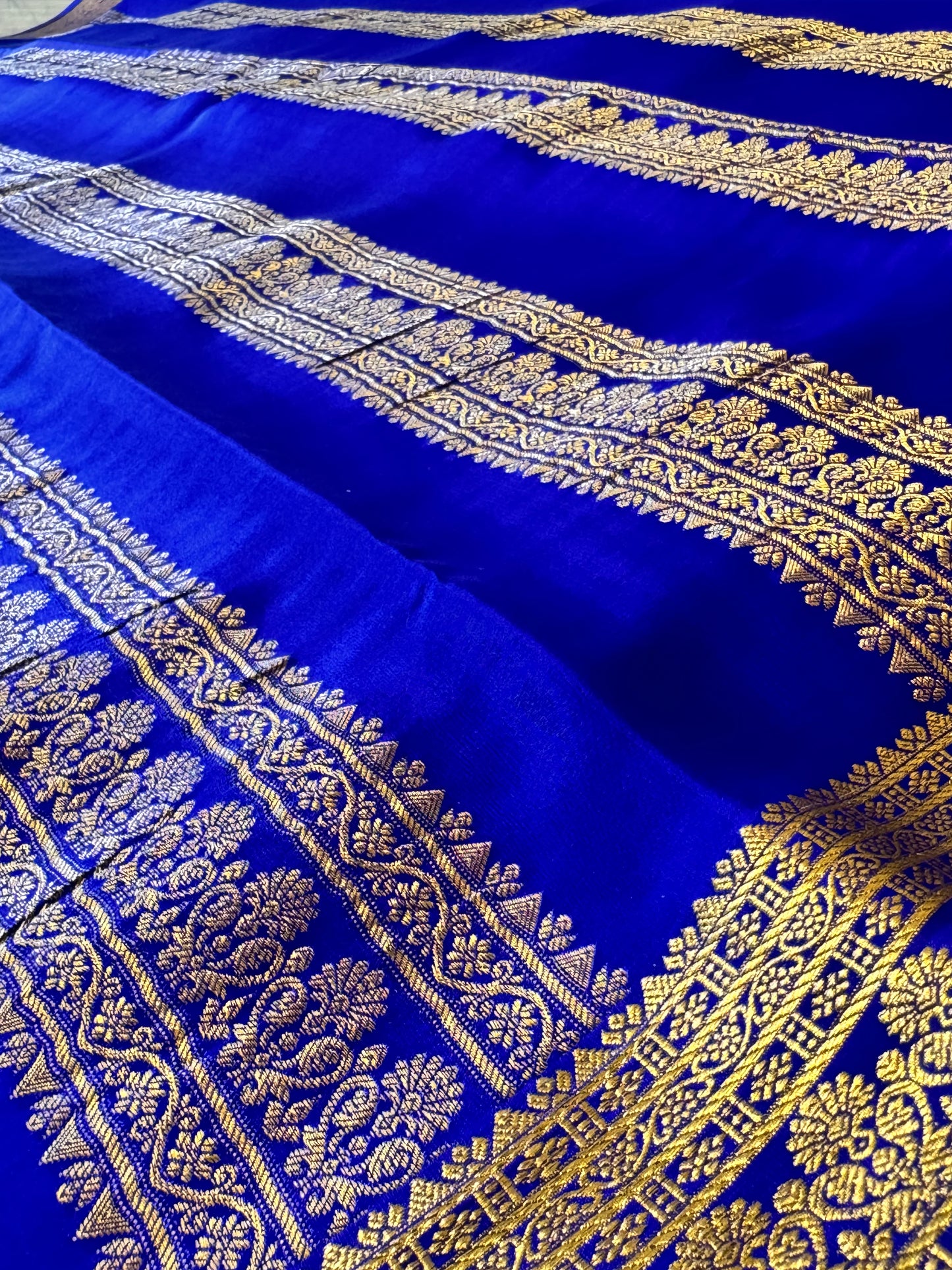 Rich Blue Pure Crepe Mysore Silk saree
