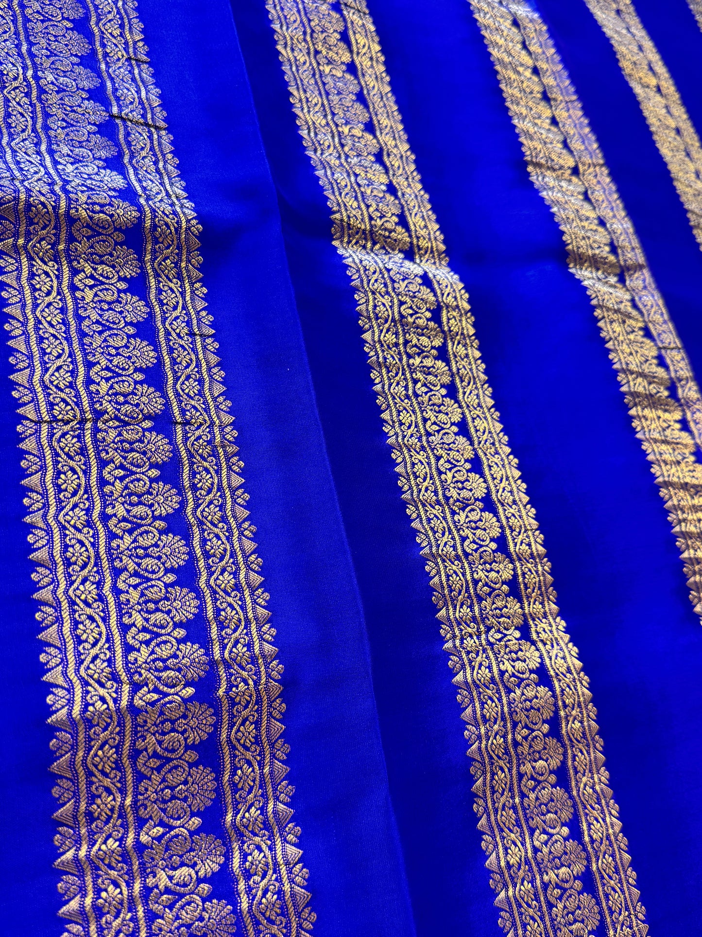 Rich Blue Pure Crepe Mysore Silk saree