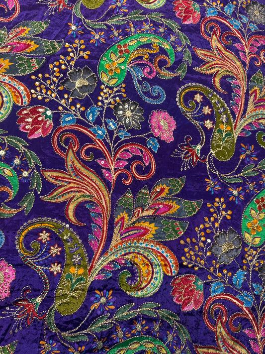 Lavender kalamkari Crepe Blouse Piece/Material