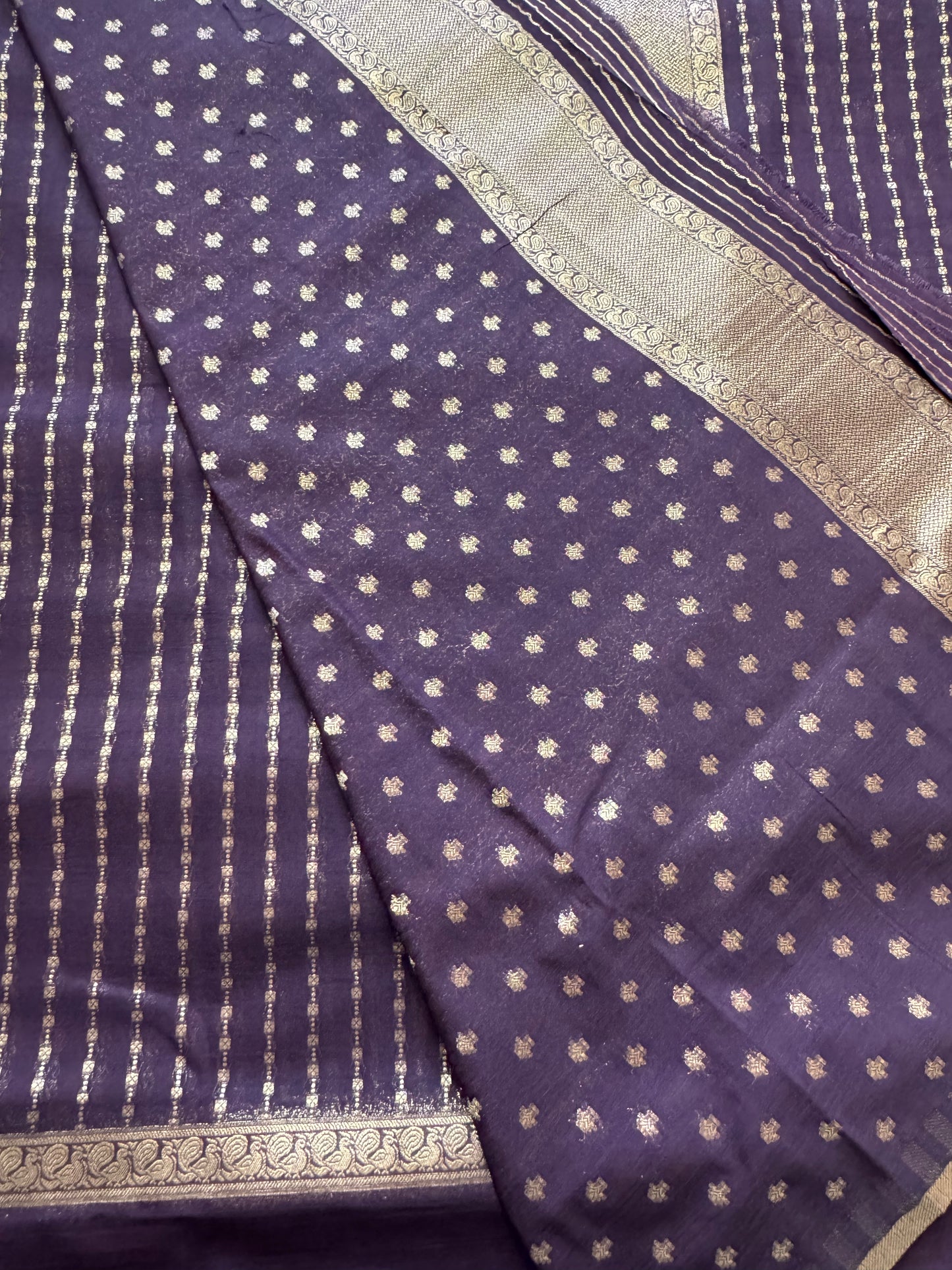 Plum/Dark Brown Khaddi Georgette Saree