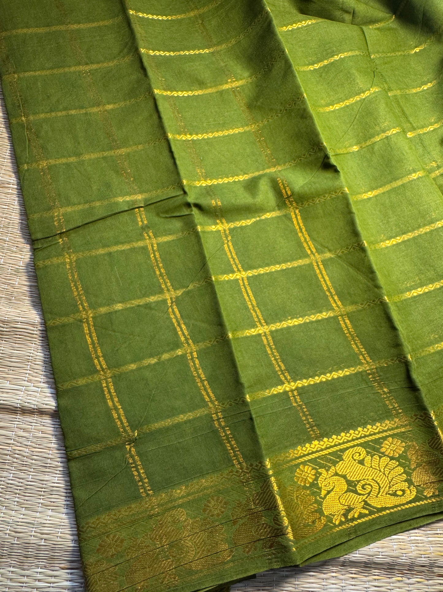Green Kolam Pure Cotton Saree