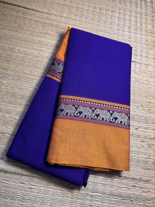 Royal Blue Narayanpet Pure Cotton Saree