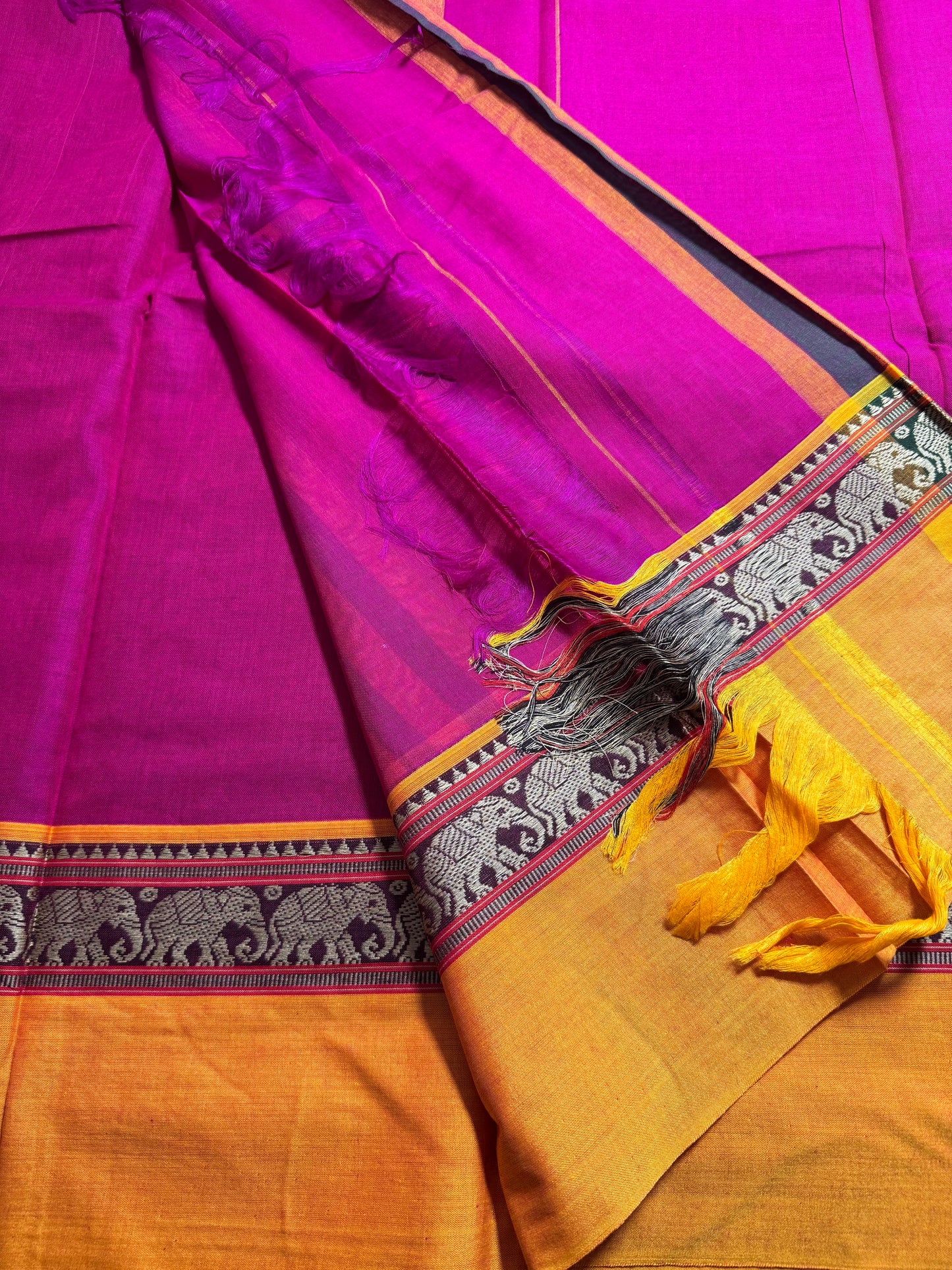 Dark Pink Narayanpet Pure Cotton Saree
