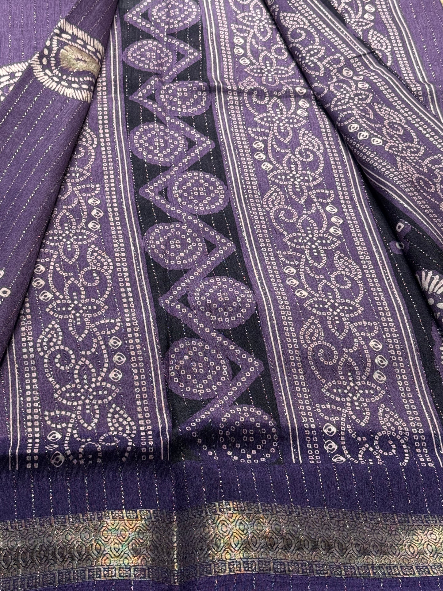 Crepe Silk Saree (Purple)