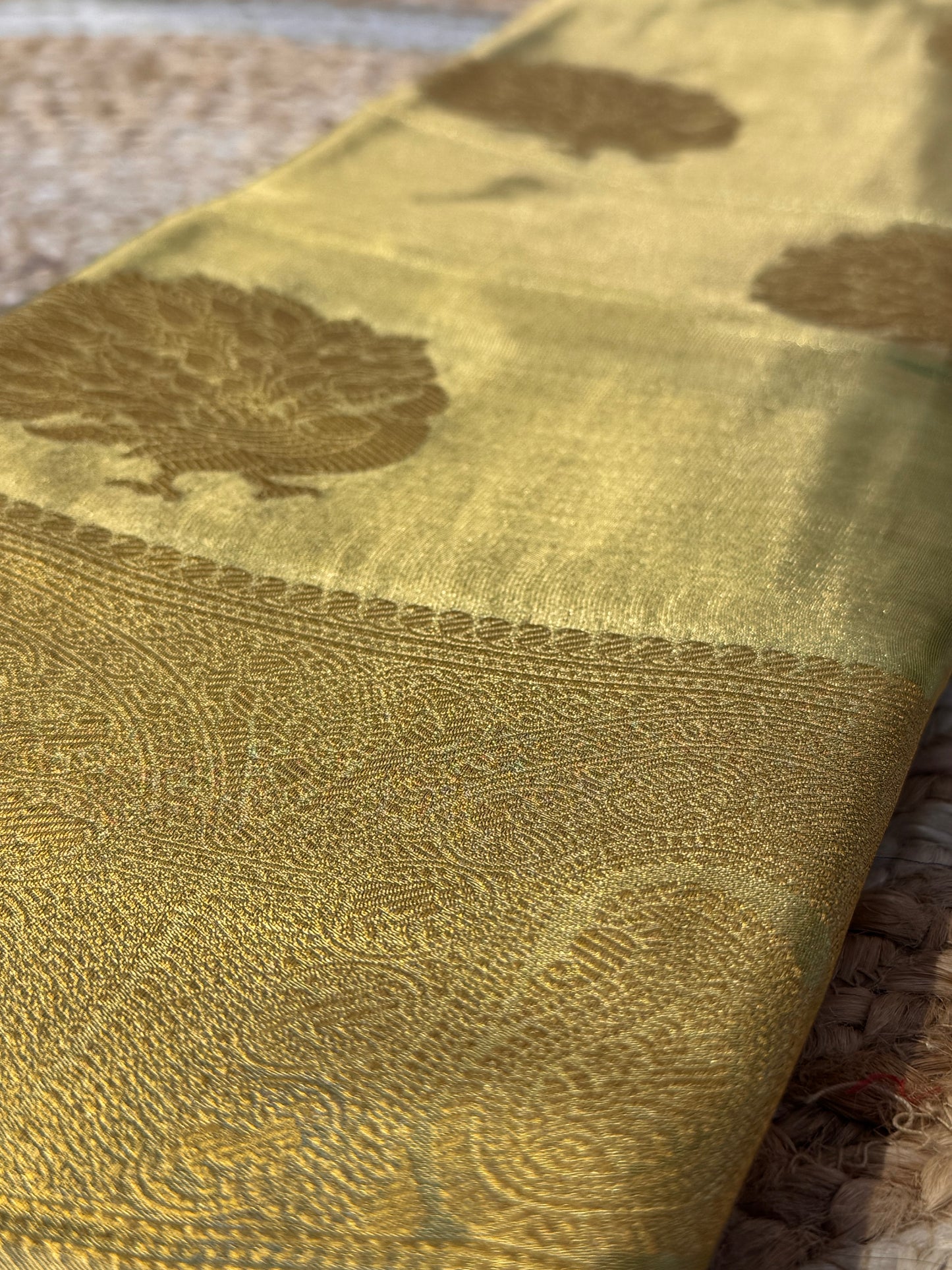 Pista Green Semi Tissue Saree