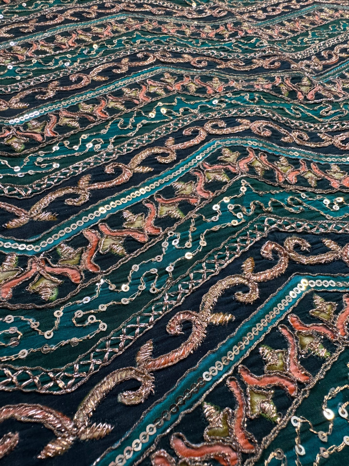 Emerald Green kalamkari Crepe Blouse Piece/Material