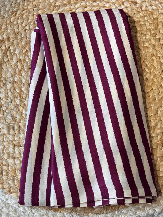 Wine Satin Modal Silk in Stripes