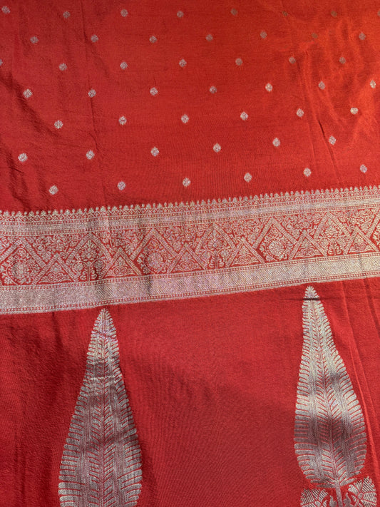 Rust Orange Crushed Chiffon