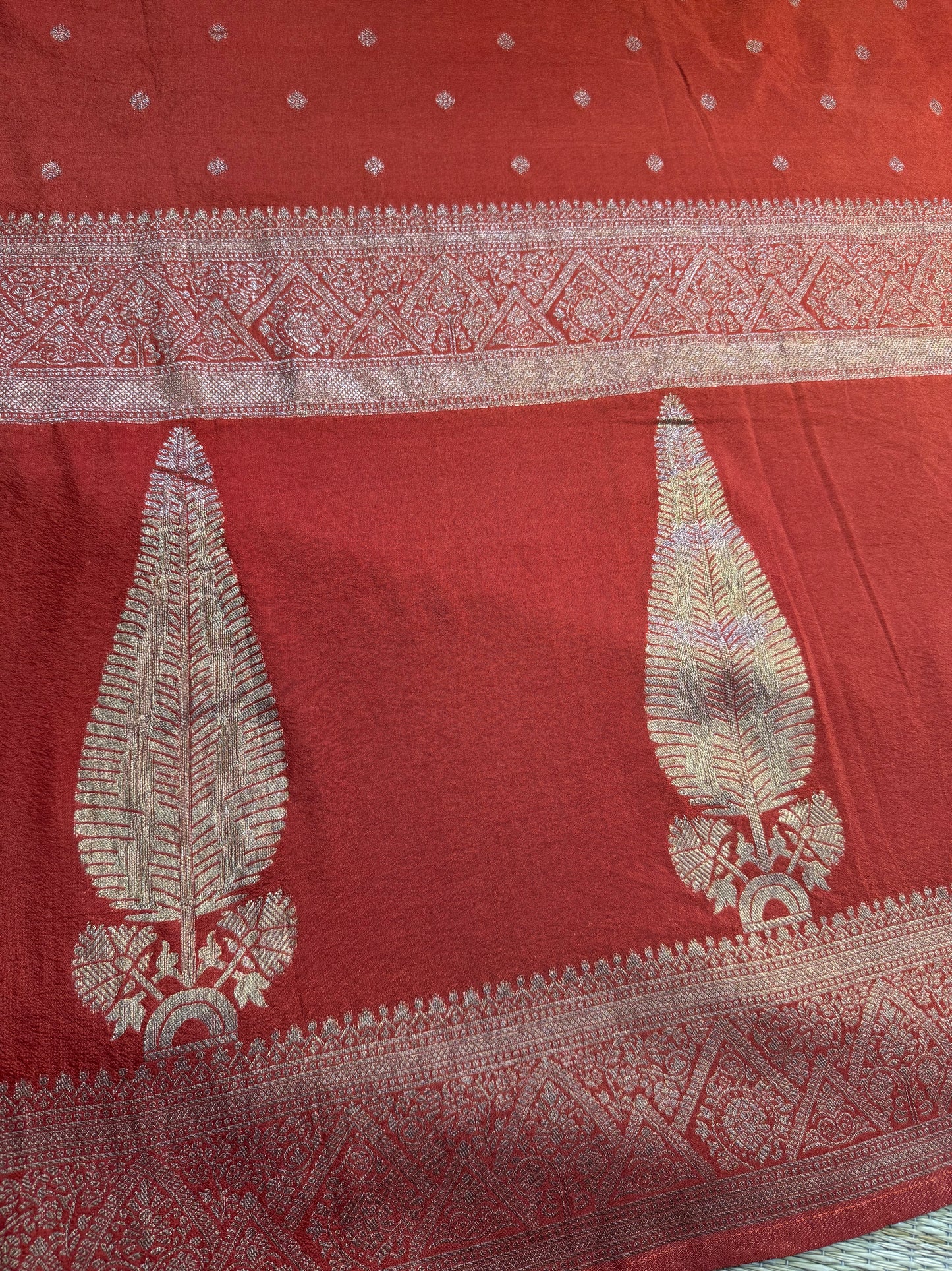 Rust Orange Crushed Chiffon