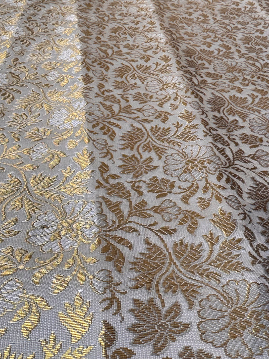 Gold Silver Banaras Blouse Material