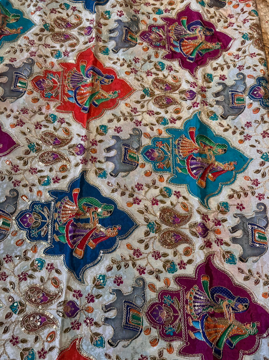 Raamleela kalamkari Crepe Blouse Piece/Material