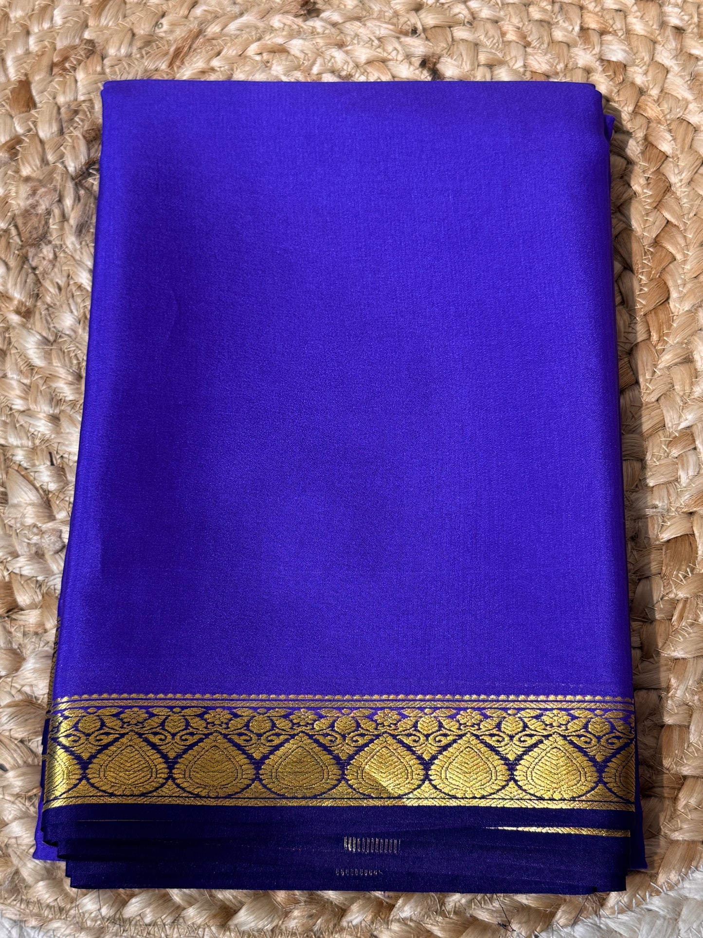 Dark Lavender with Purple Pure Crepe Mysore Silk