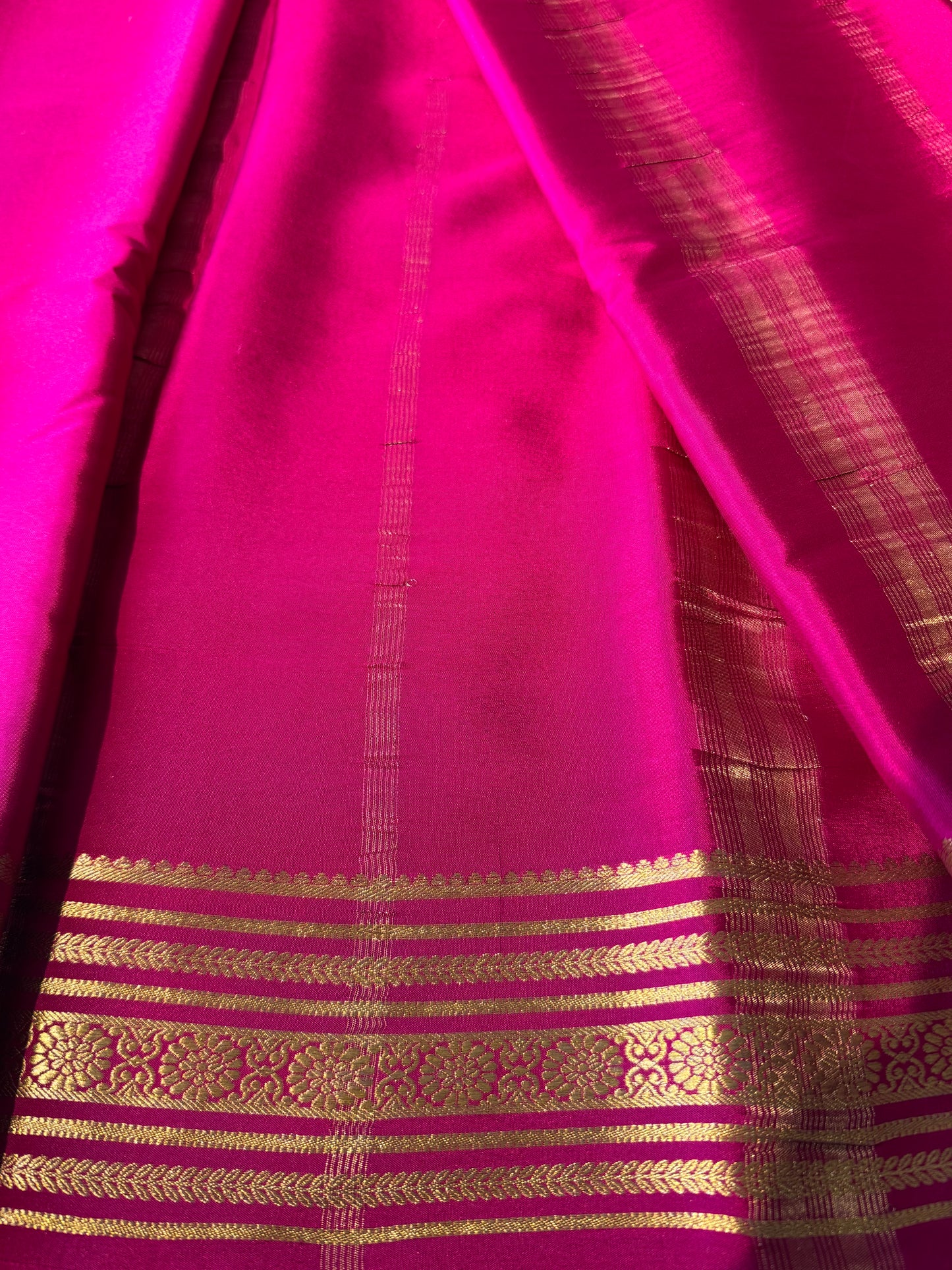 Prink Pure Crepe Mysore Silk Saree