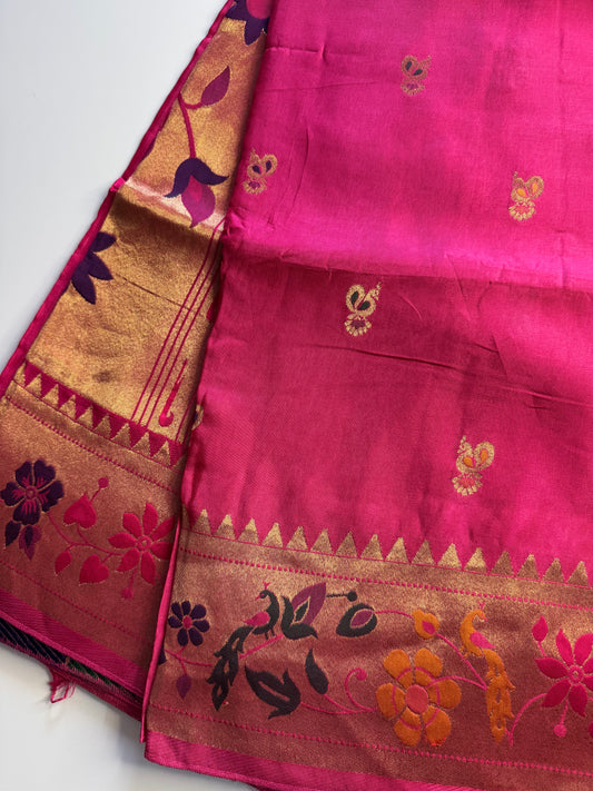 Rani Pink Paithani Pure Viscose Saree