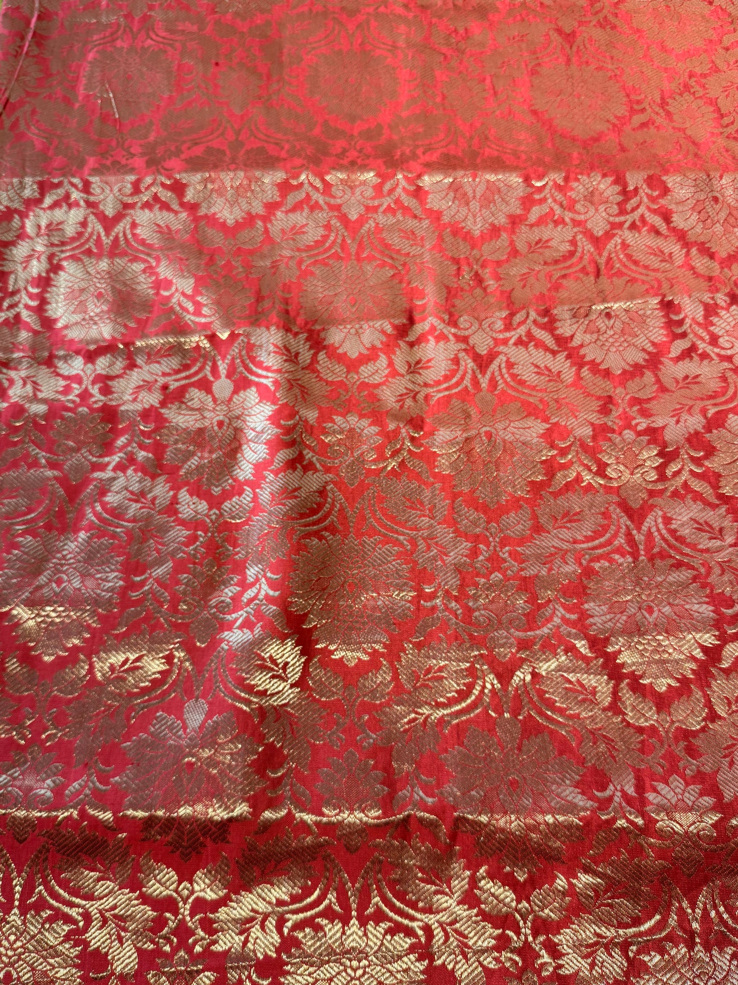 Orange/Peach Banaras Blouse Material