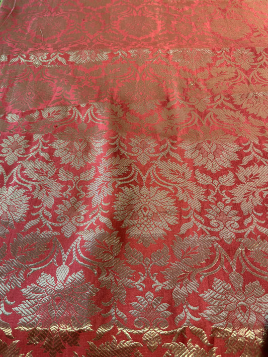 Orange/Peach Banaras Blouse Material