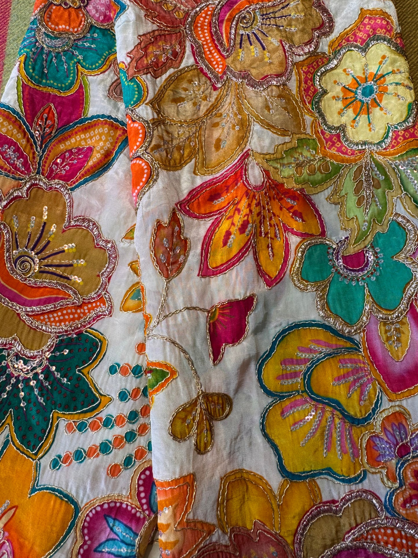 Multi Colour kalamkari Crepe Blouse Piece/Material