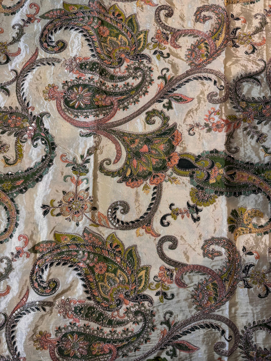 Pastel Green kalamkari Crepe Blouse Piece/Material