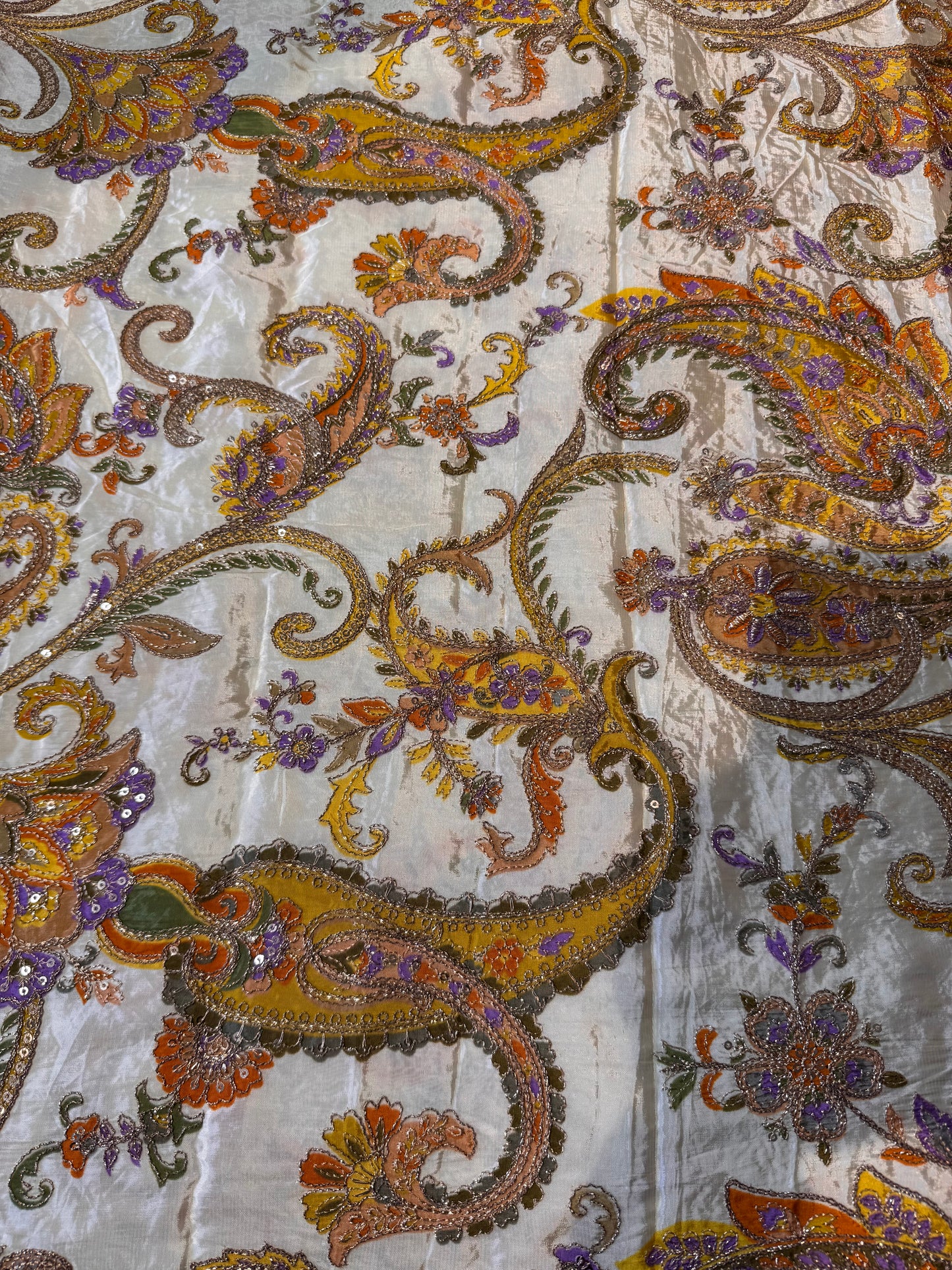 Pastel Yellow kalamkari Crepe Blouse Piece/Material