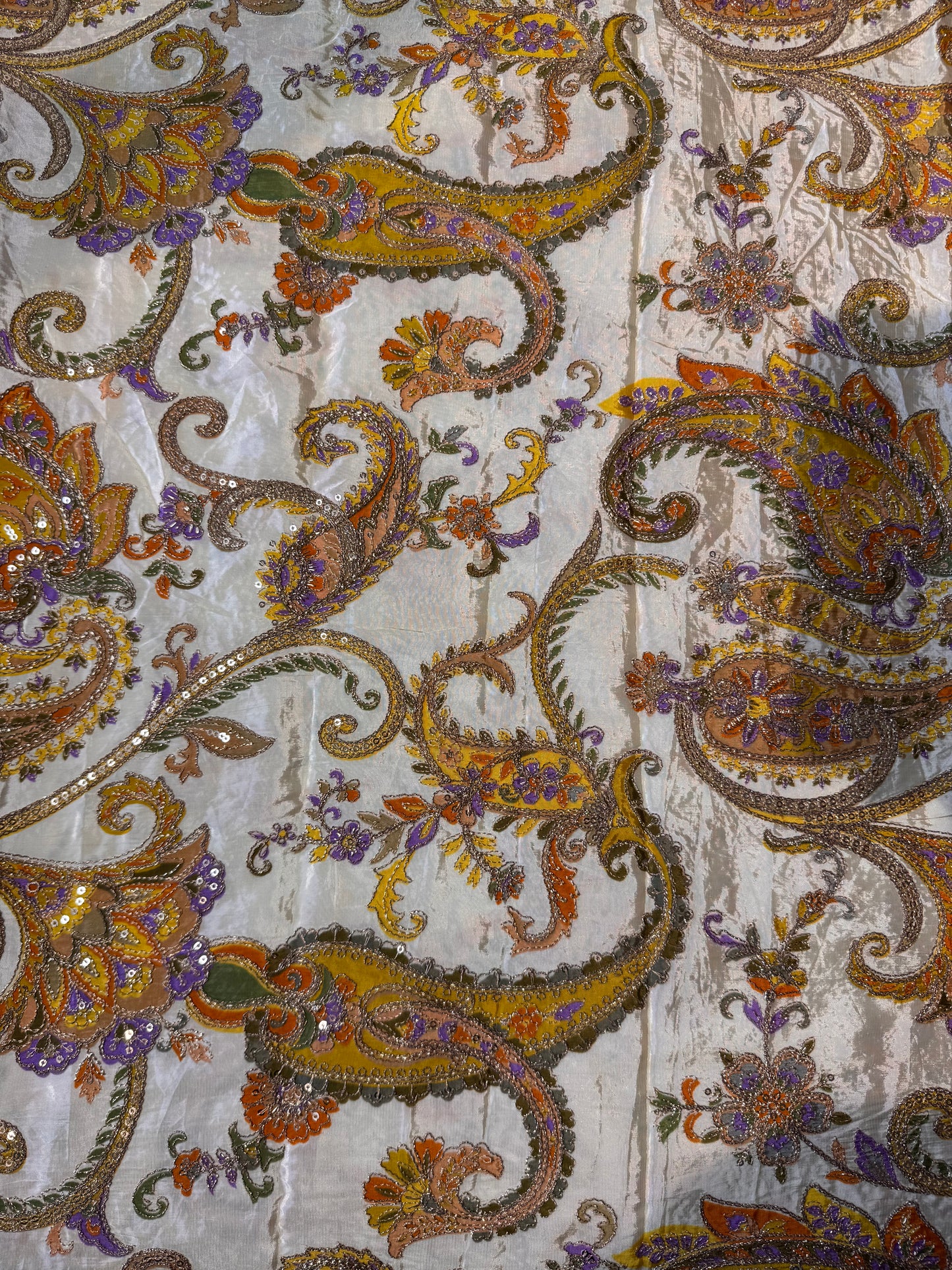 Pastel Yellow kalamkari Crepe Blouse Piece/Material
