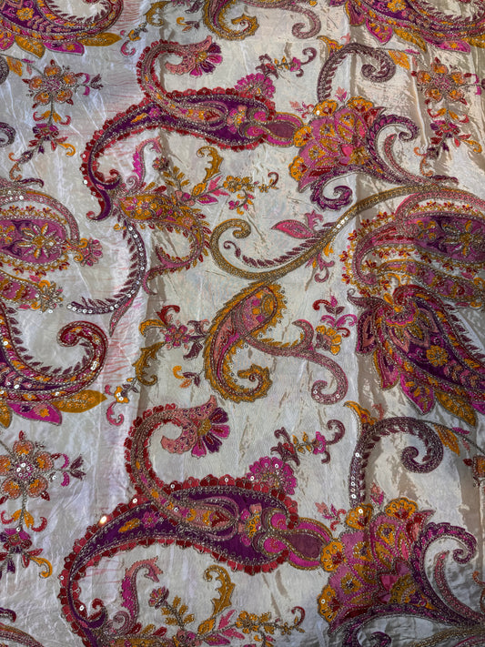 Pastel Pink kalamkari Crepe Blouse Piece/Material