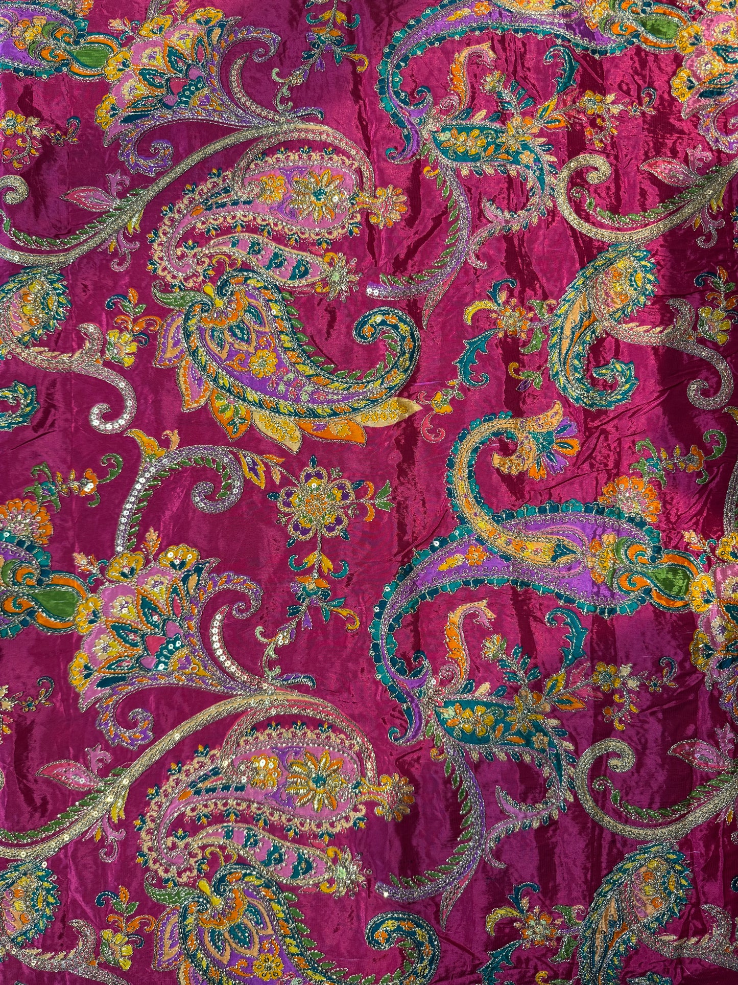 Royal Pink Rich kalamkari Crepe Blouse Piece/Material
