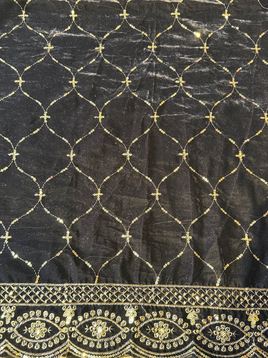 Black Velvet Blouse Material