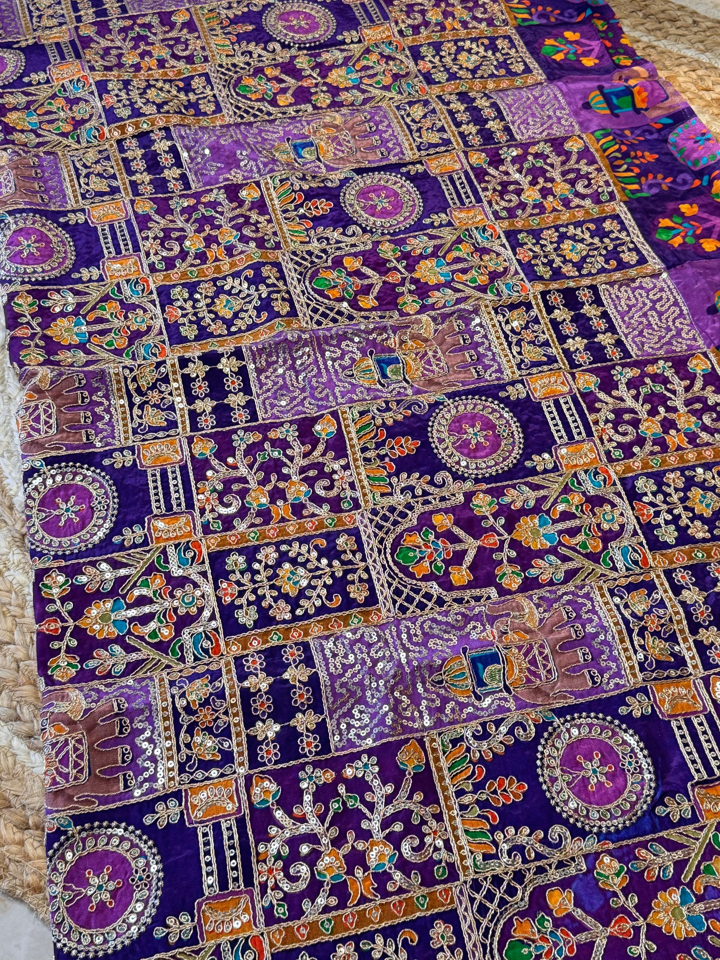 Purple Ambari kalamkari Crepe Blouse Piece/Material-P01