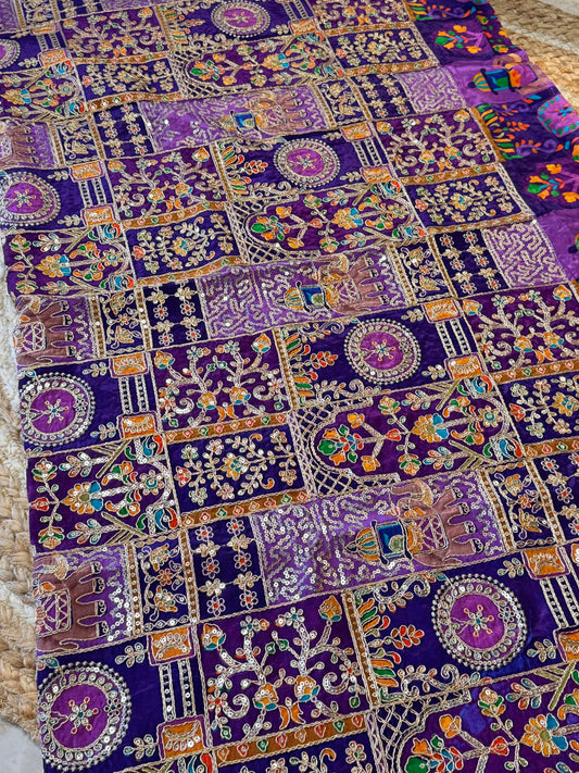 Purple Ambari kalamkari Crepe Blouse Piece/Material-P01