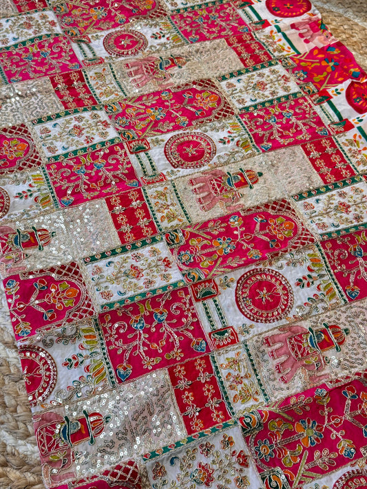 Pink Ambari kalamkari Crepe Blouse Piece/Material-PI01