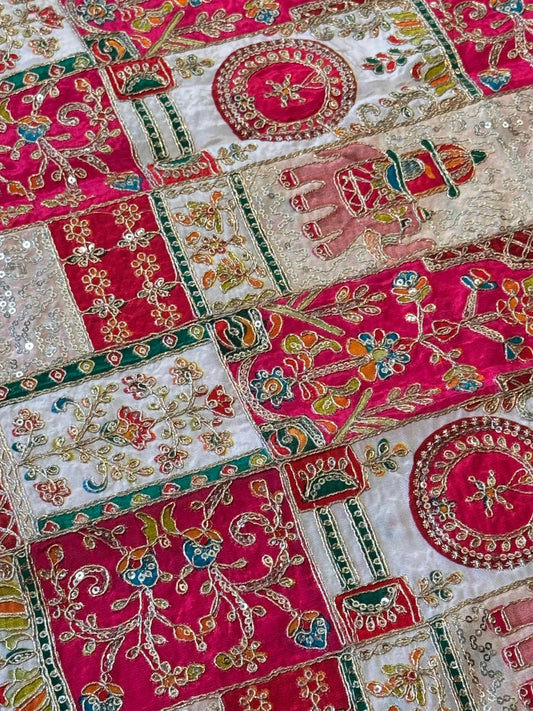 Pink Ambari kalamkari Crepe Blouse Piece/Material-PI01