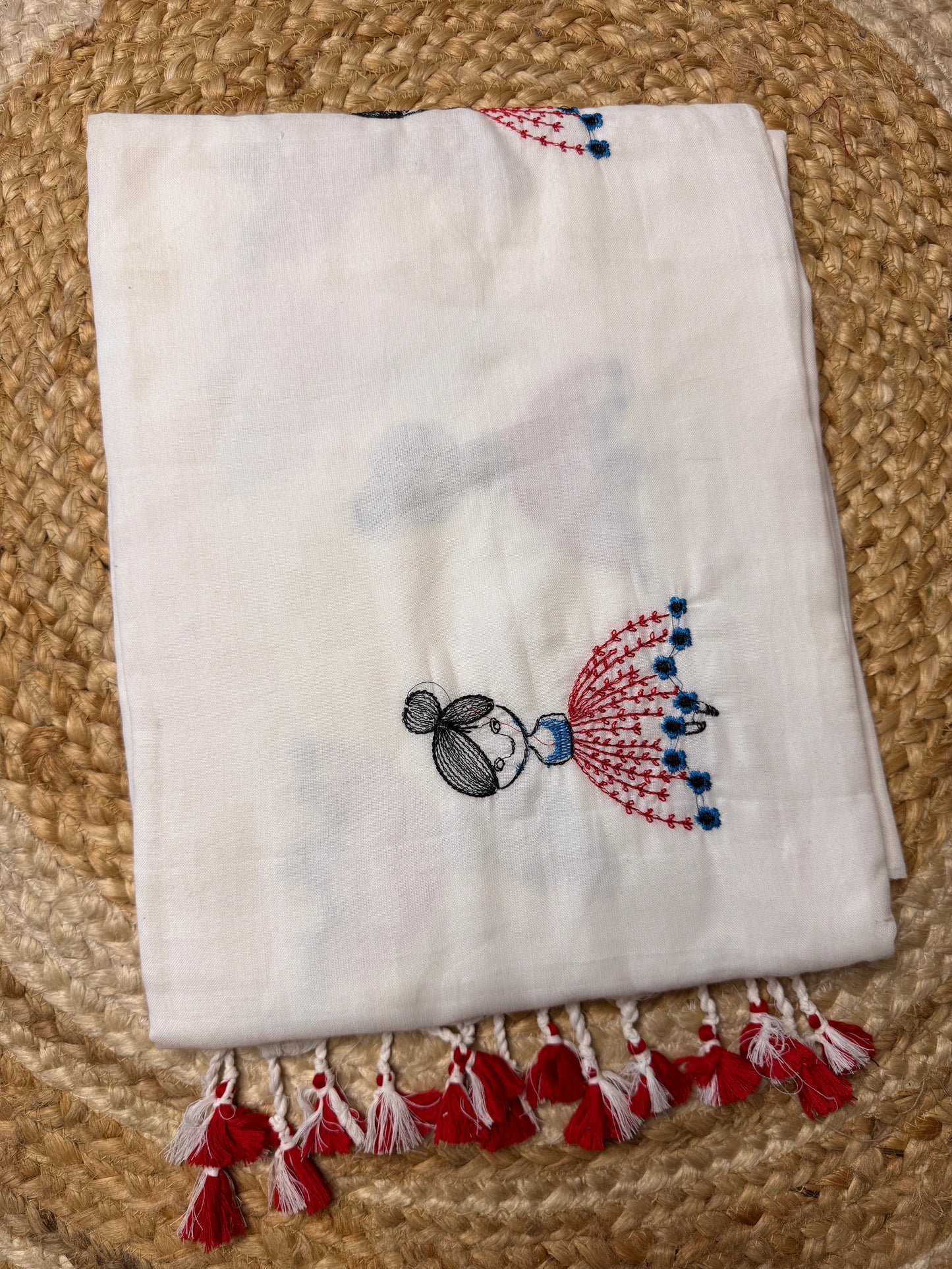 White Doll Khadi Cotton Saree