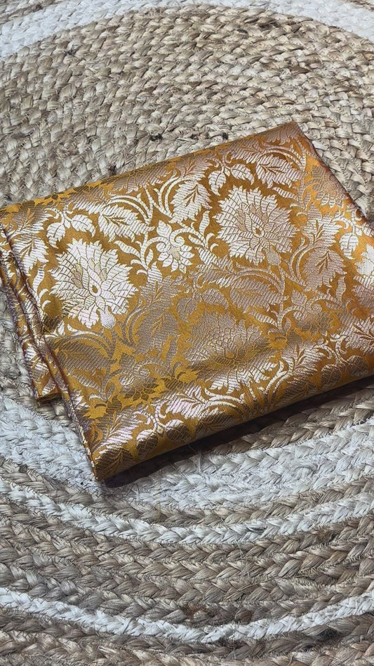 Yellow Banaras Blouse Material