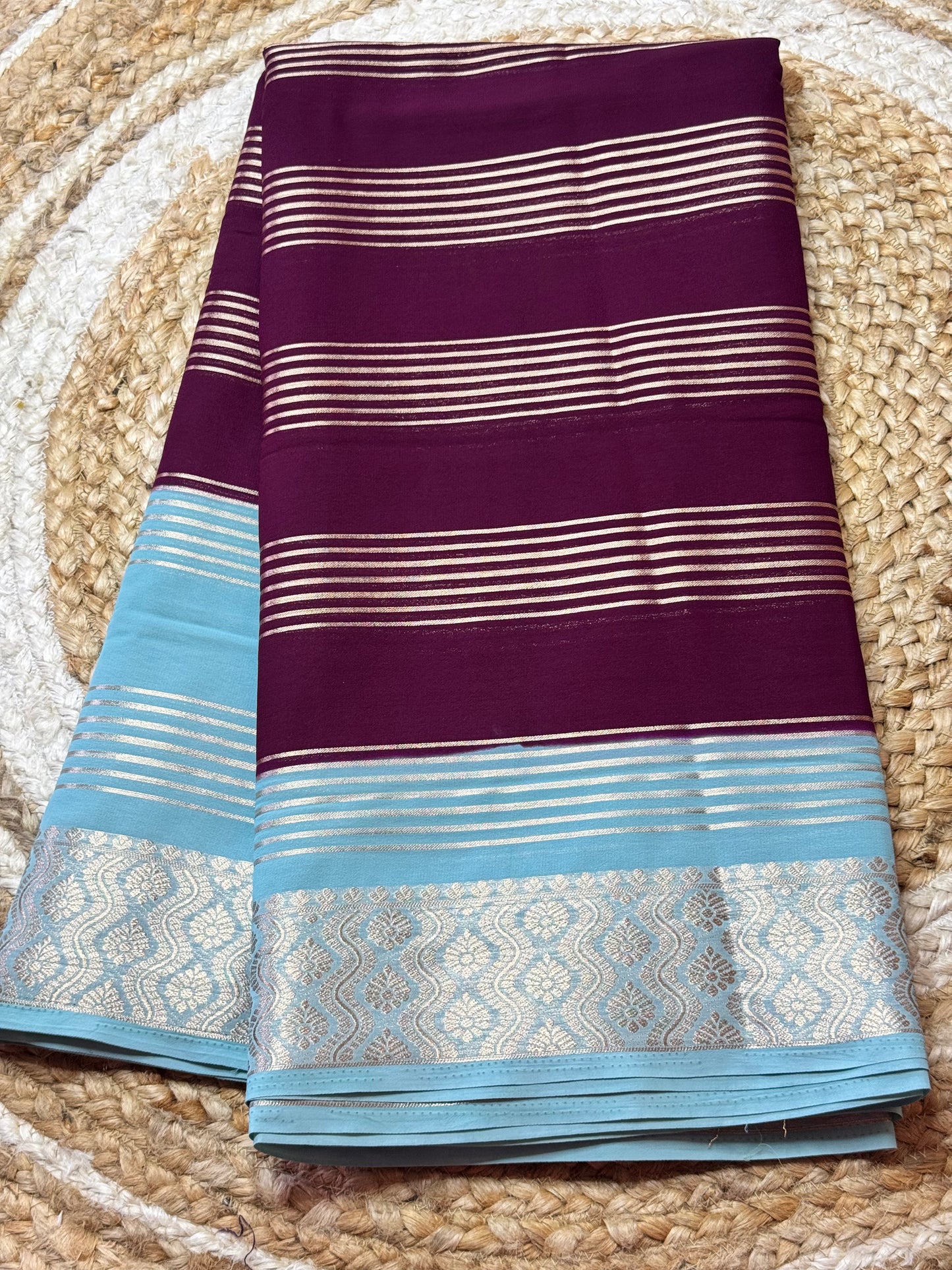 Semi Mysore Crepe Silk Saree with Rich Pallu