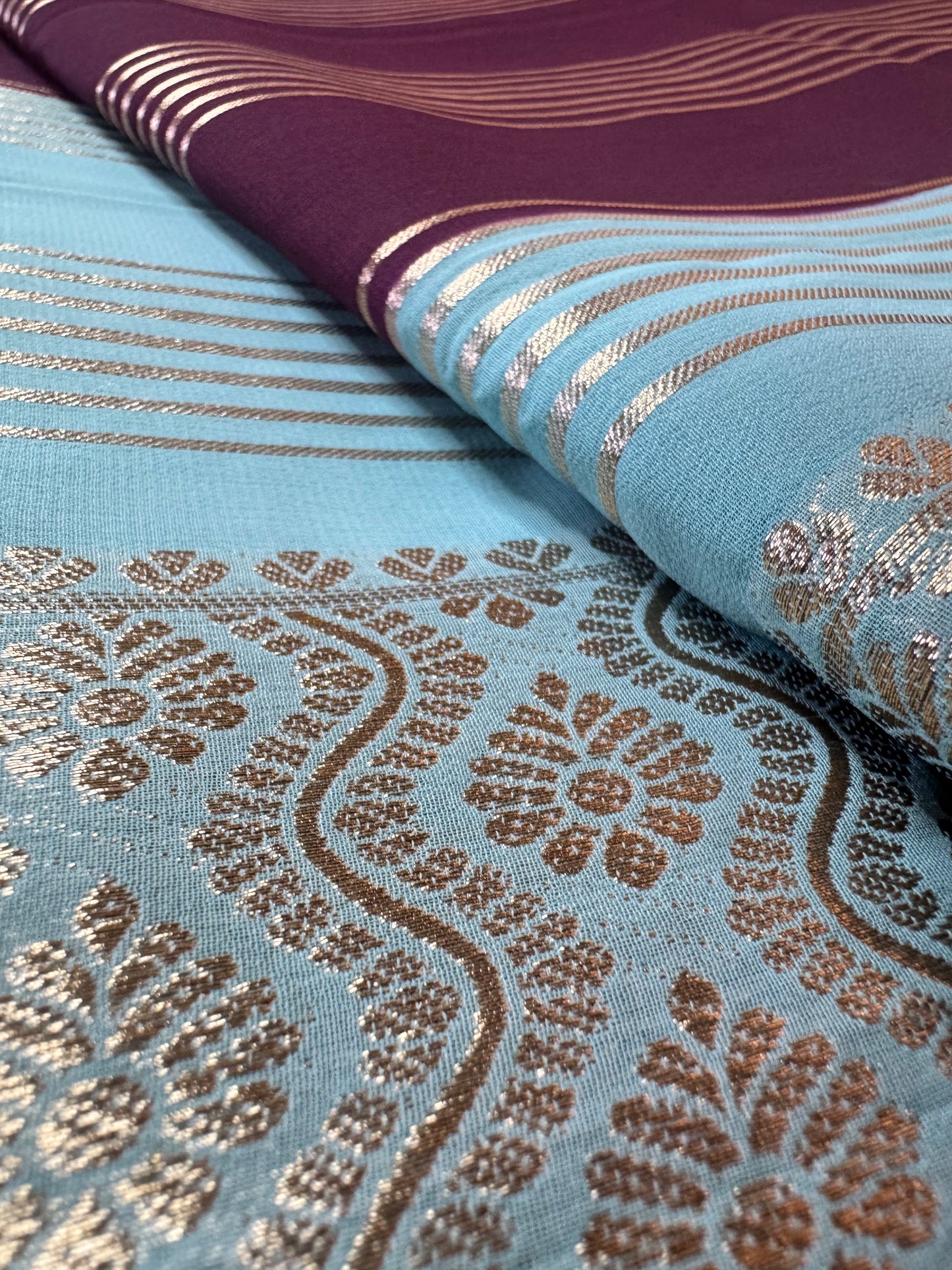 Semi Mysore Crepe Silk Saree with Rich Pallu