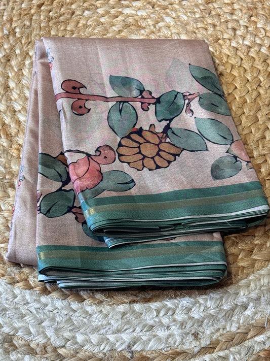 Chanderi Silk in Pen kalamkari Prints