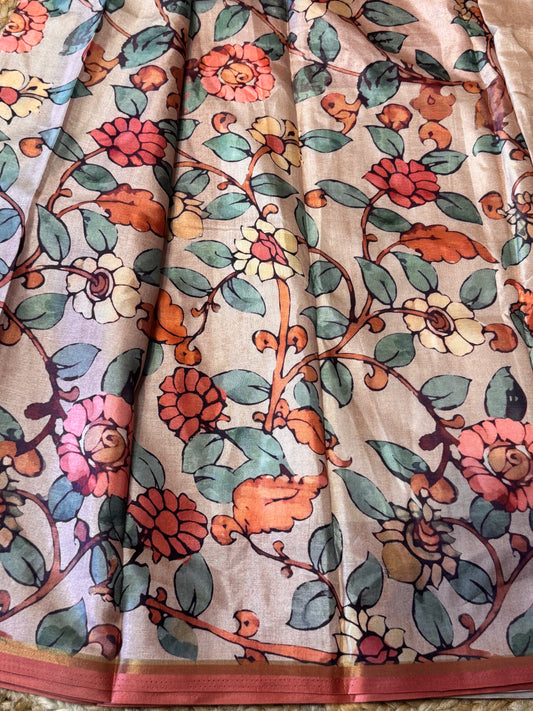 Chanderi Silk in Pen kalamkari Prints