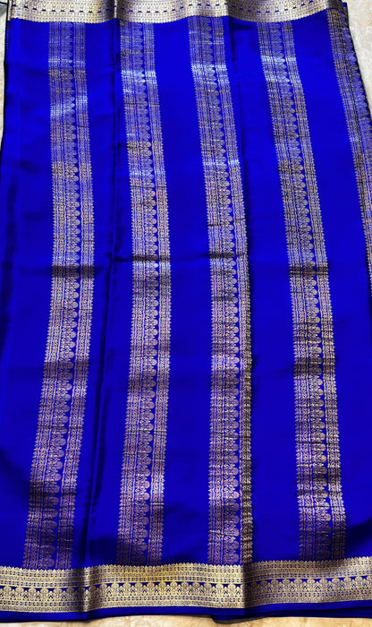 Rich Blue Pure Crepe Mysore Silk saree