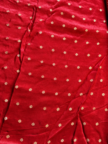 Red Checks Pure Viscose Saree