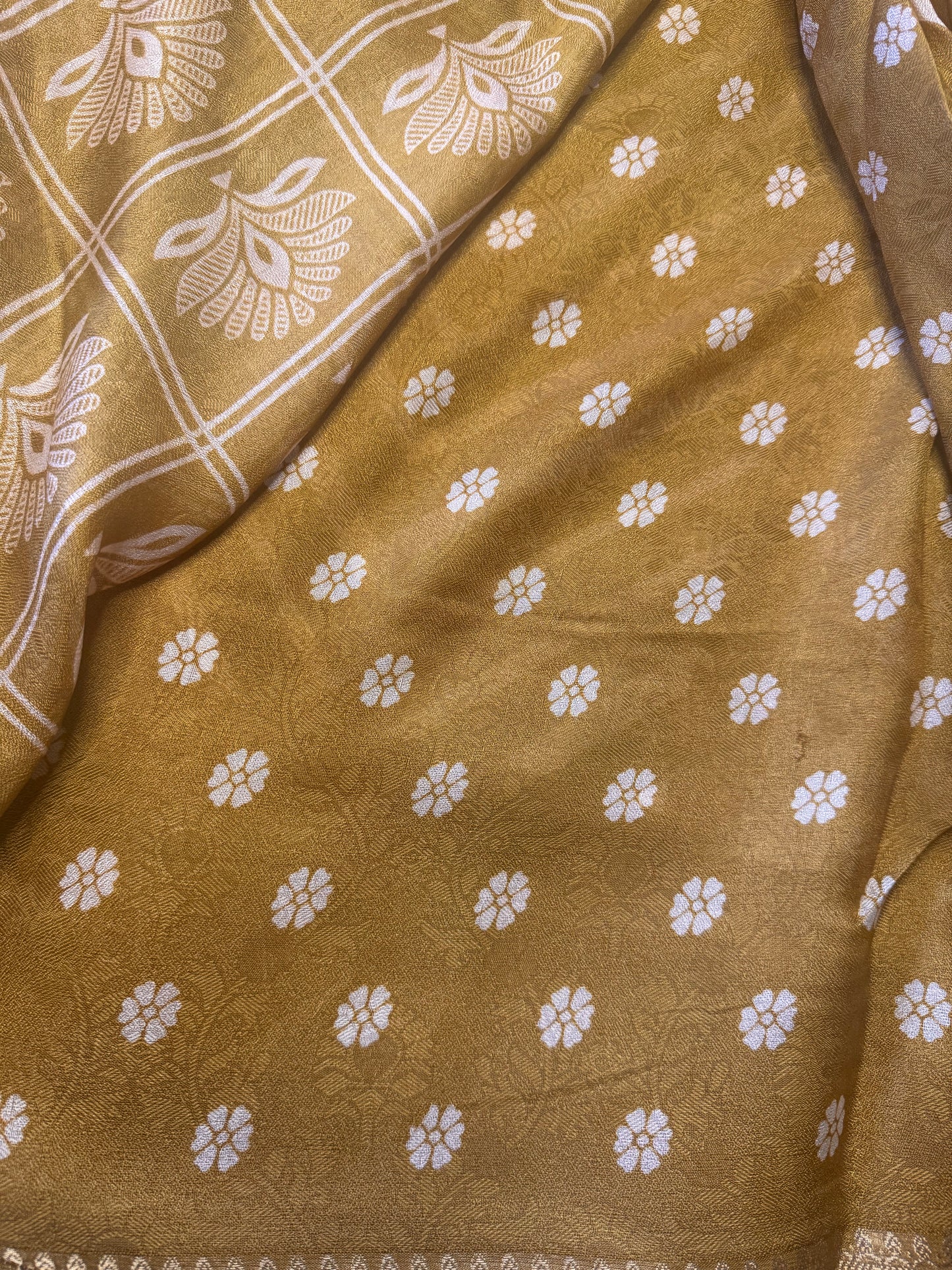 Pastel Yellow Semi Georgette Saree