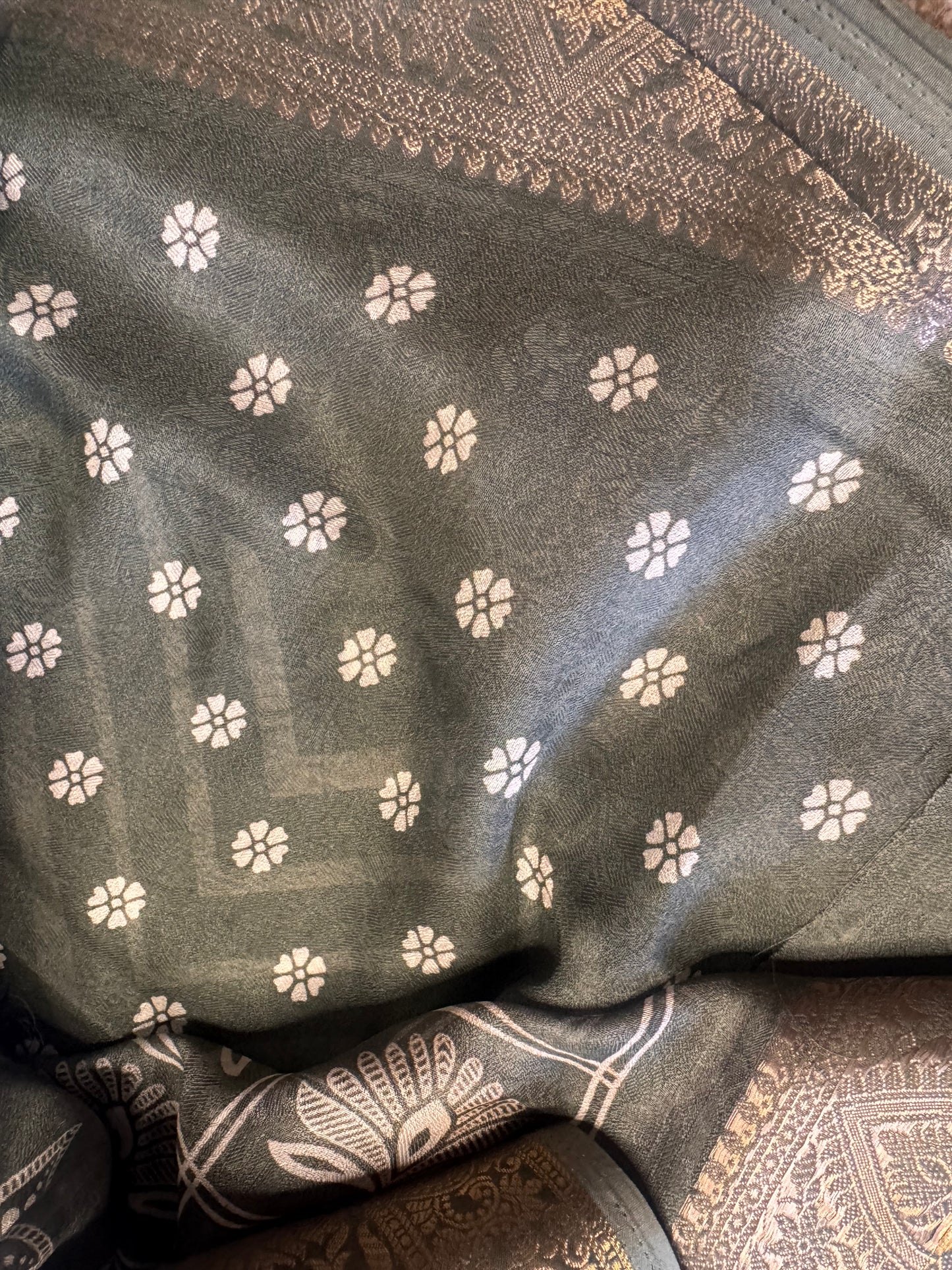 Pastel Green Semi Georgette Saree