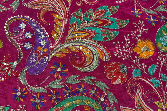 Rani Pink kalamkari Crepe Blouse Piece/Material