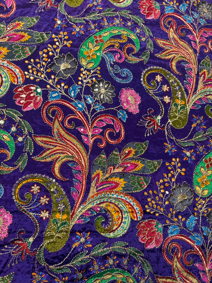 Lavender kalamkari Crepe Blouse Piece/Material