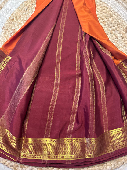 Rust Orange Semi Crepe Mysore Silk