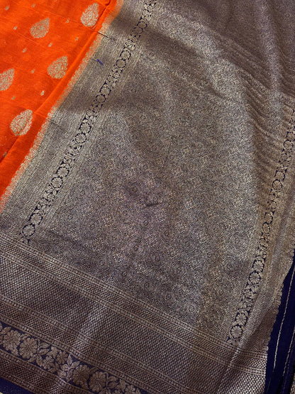 Orange Khaddi Georgette Saree