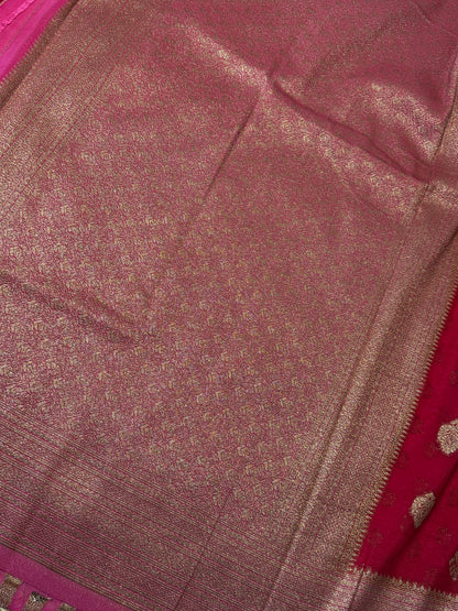 Red Khaddi Georgette Saree