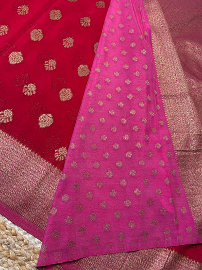 Red Khaddi Georgette Saree